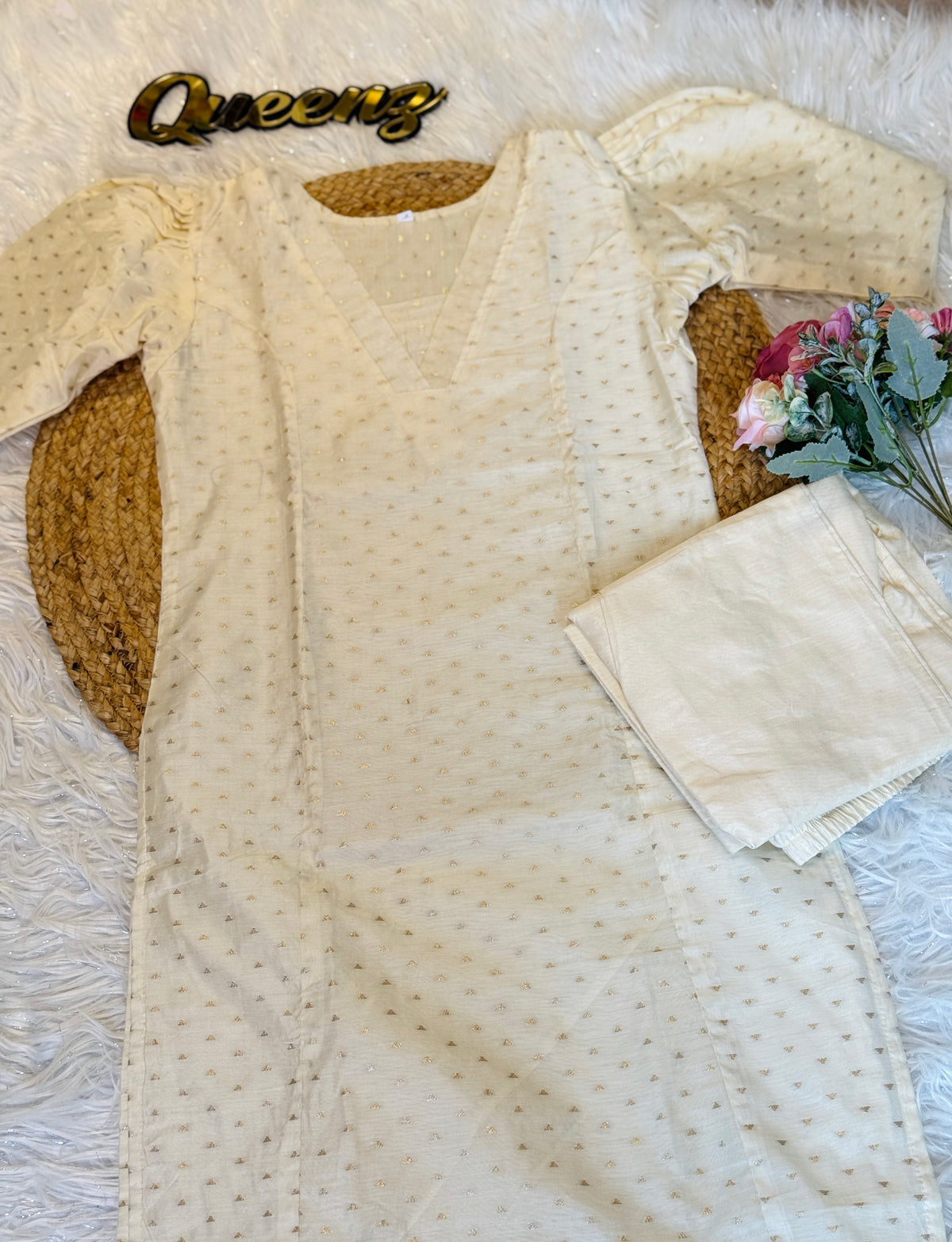 Offwhite Chanderi Coordset