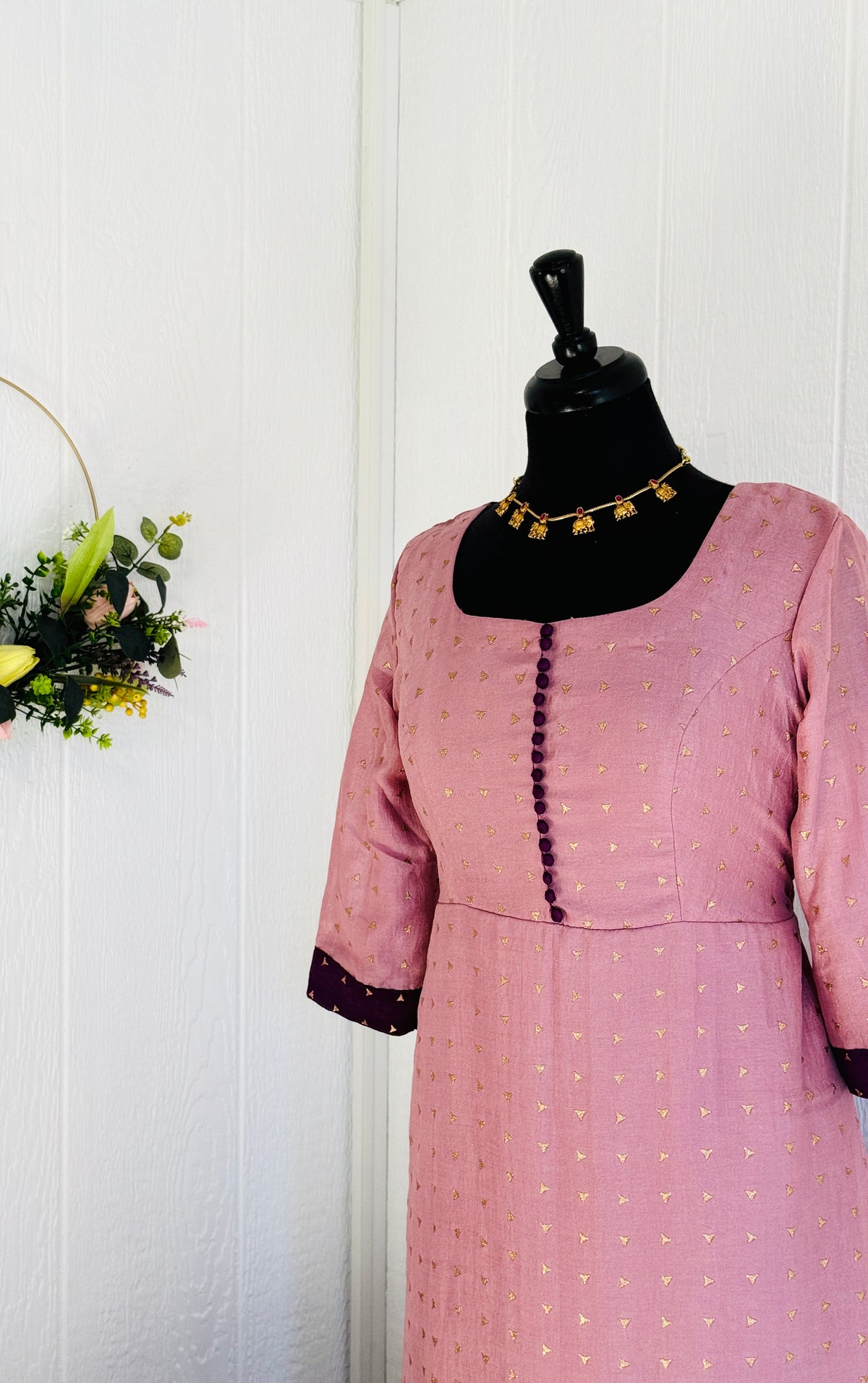 Mauve Pink Umbrella Cut Kurta