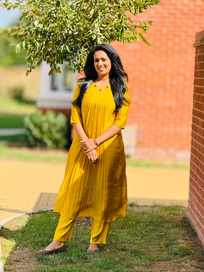 Yellow Mulchanderi Coordset