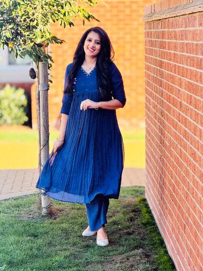 Navy Mulchanderi Coordset