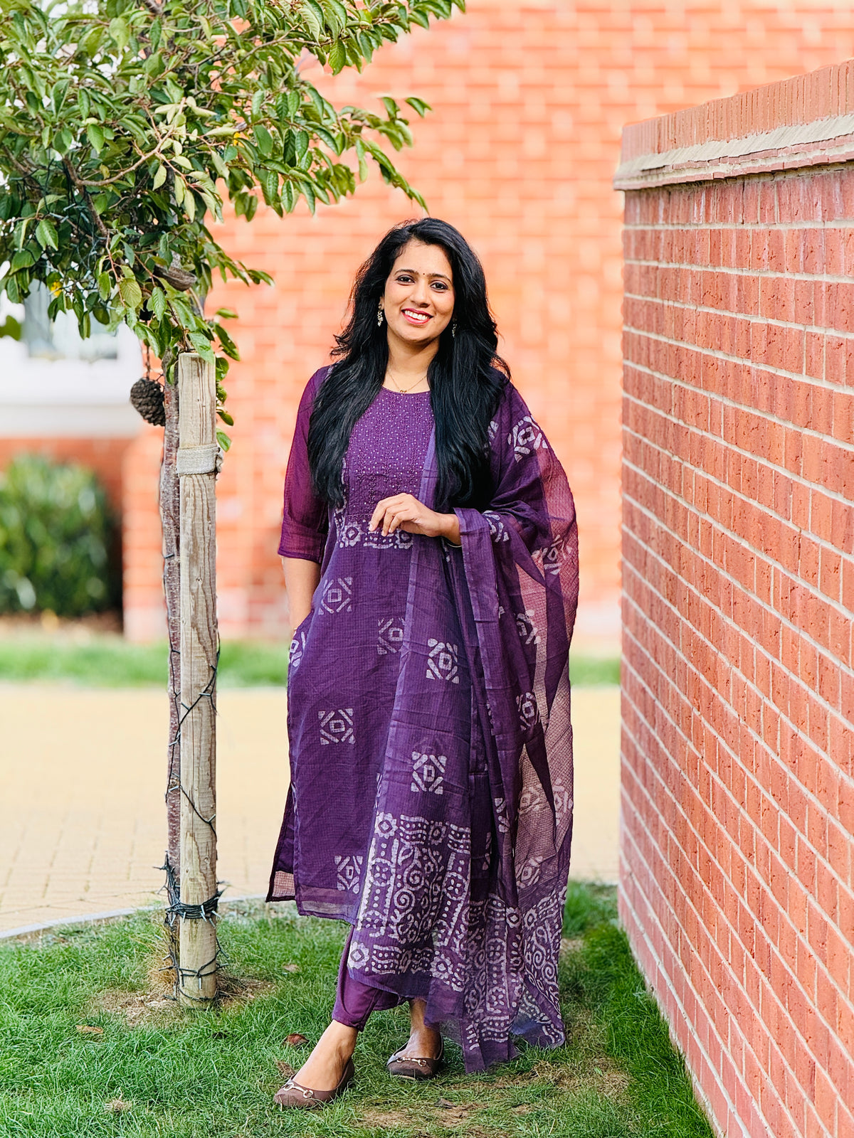 Purple Kota Salwar Suit