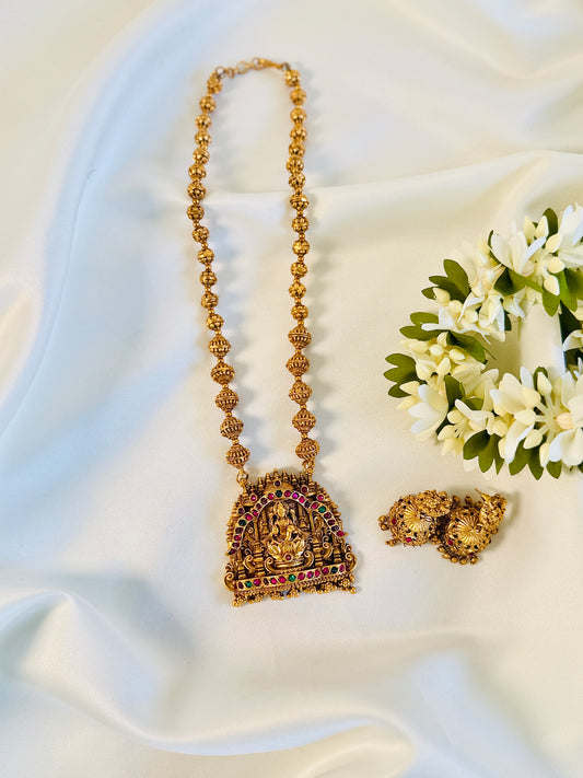 QJ162-Lekshmi big Pendant long Necklace
