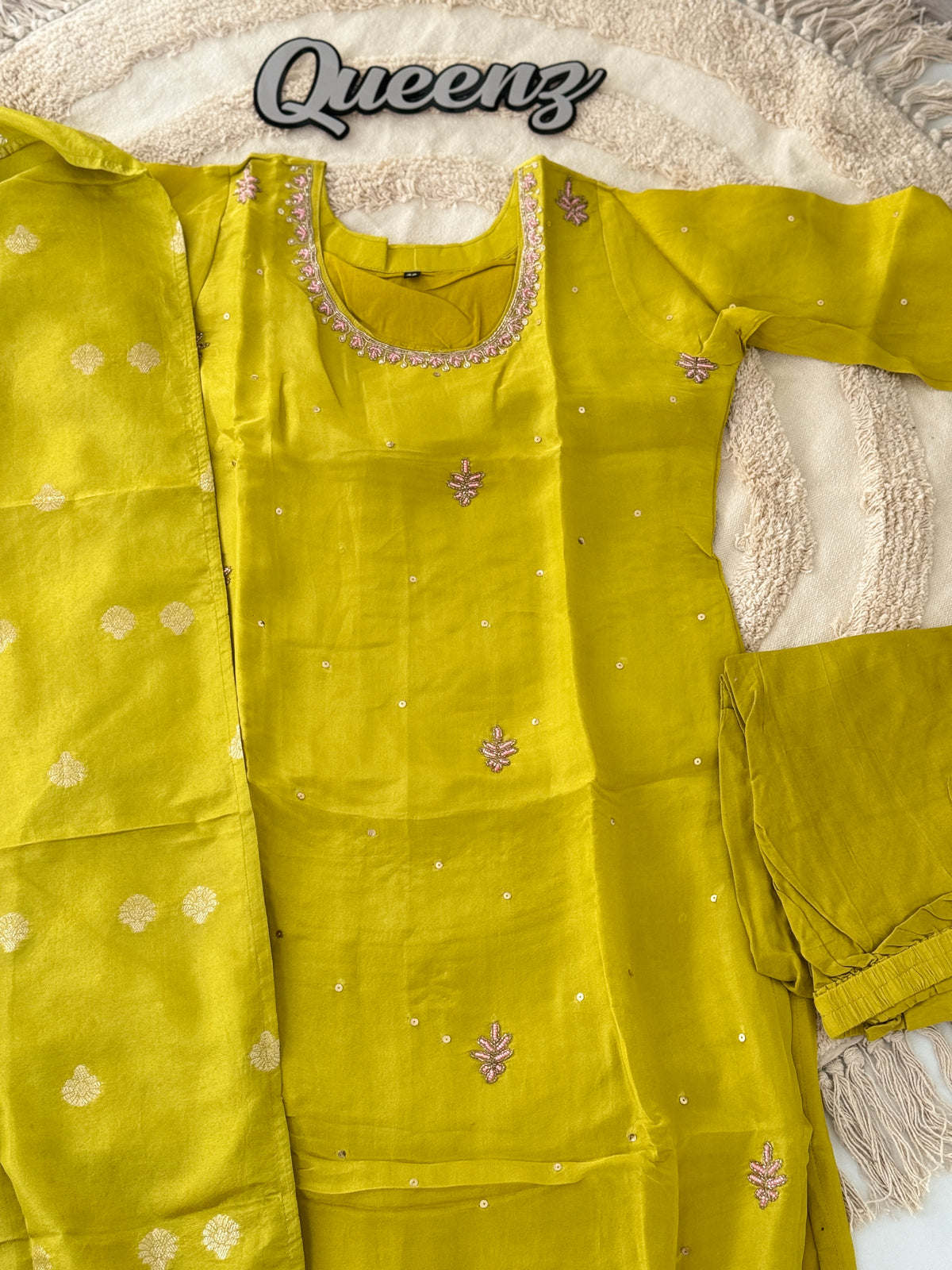 Greenish Yellow Silk Salwar