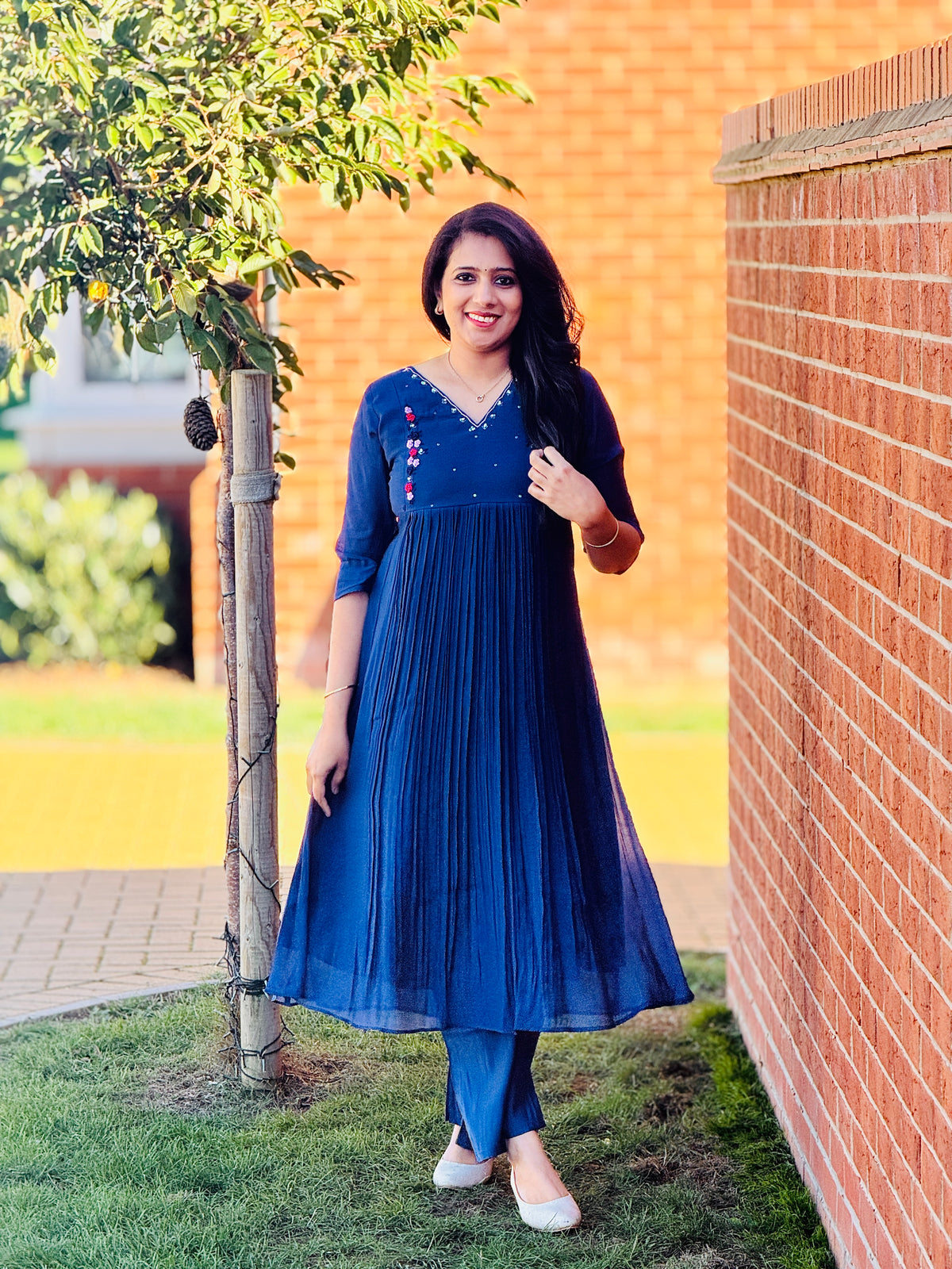 Navy Mulchanderi Coordset