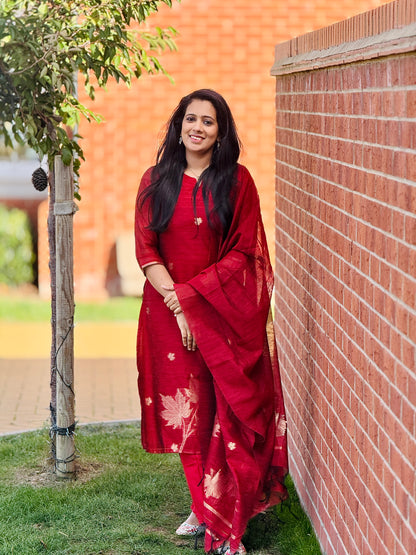 Maroon Jamdhani Salwar