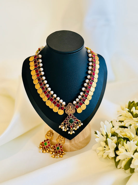 QJ114-Ruby Coin Attika Necklace