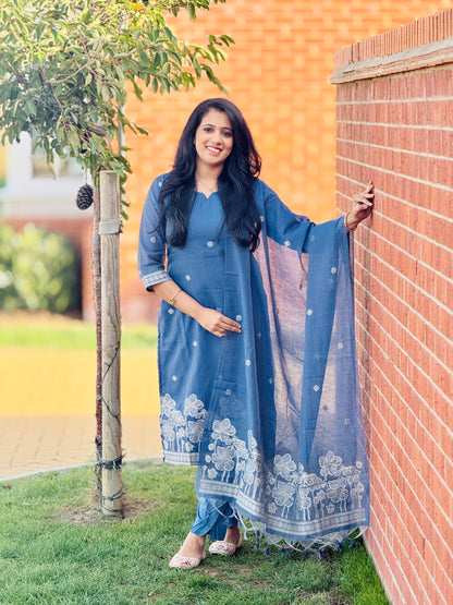 Premium Indigo Jamdhani Salwar