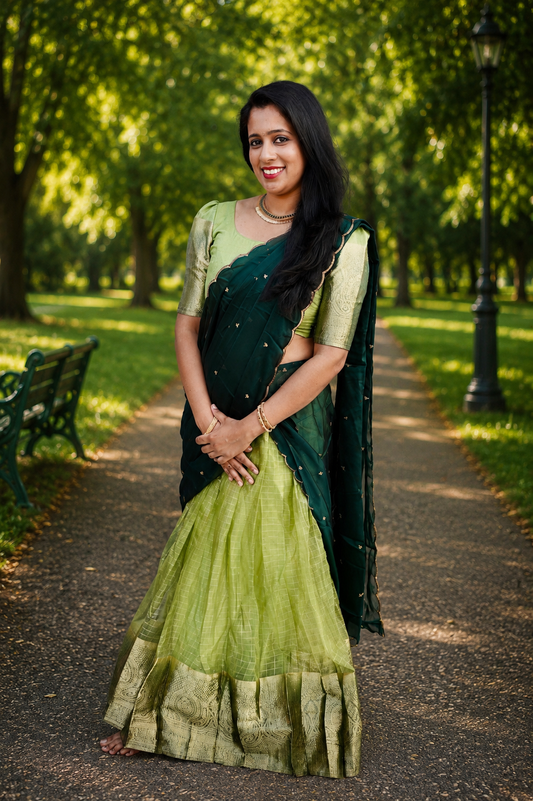 QD015-Deisgner Organza Davani Set