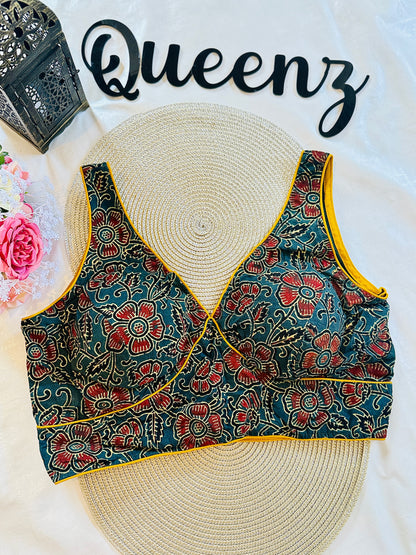 QB091 - Ajrak Sleeveless Blouse