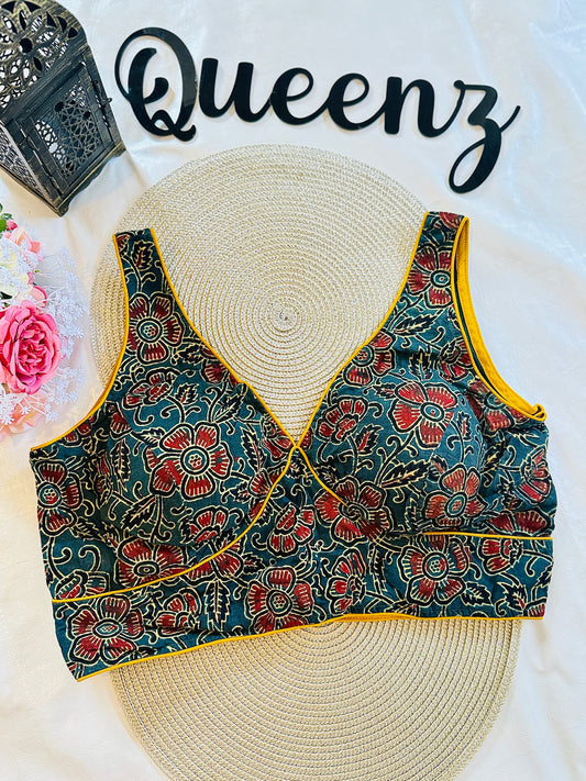 QB091 - Ajrak Sleeveless Blouse