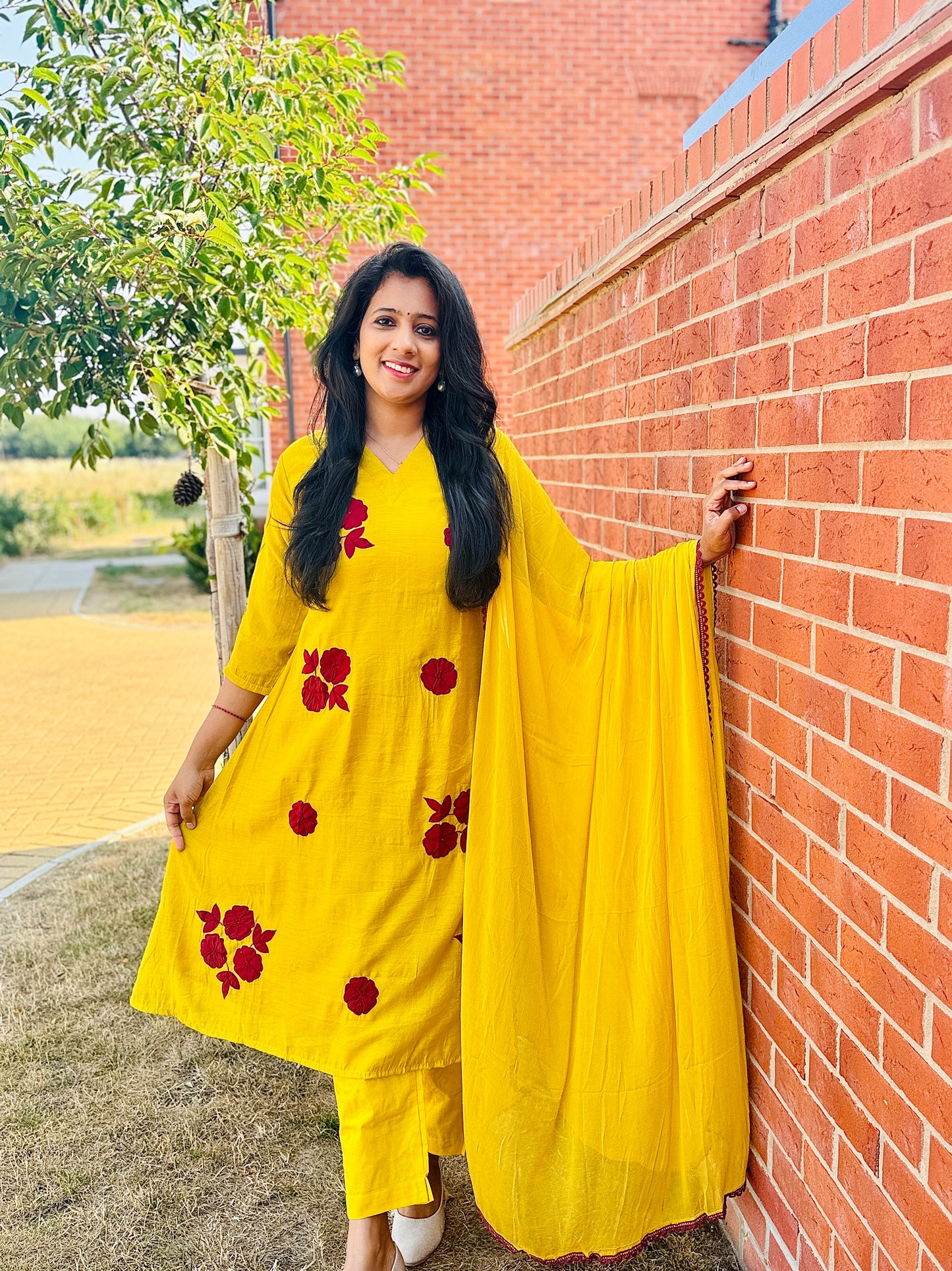 QS806-Yellow Mulchanderi Anarkali Salwar