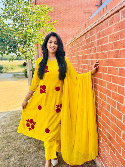 QS806-Yellow Mulchanderi Anarkali Salwar