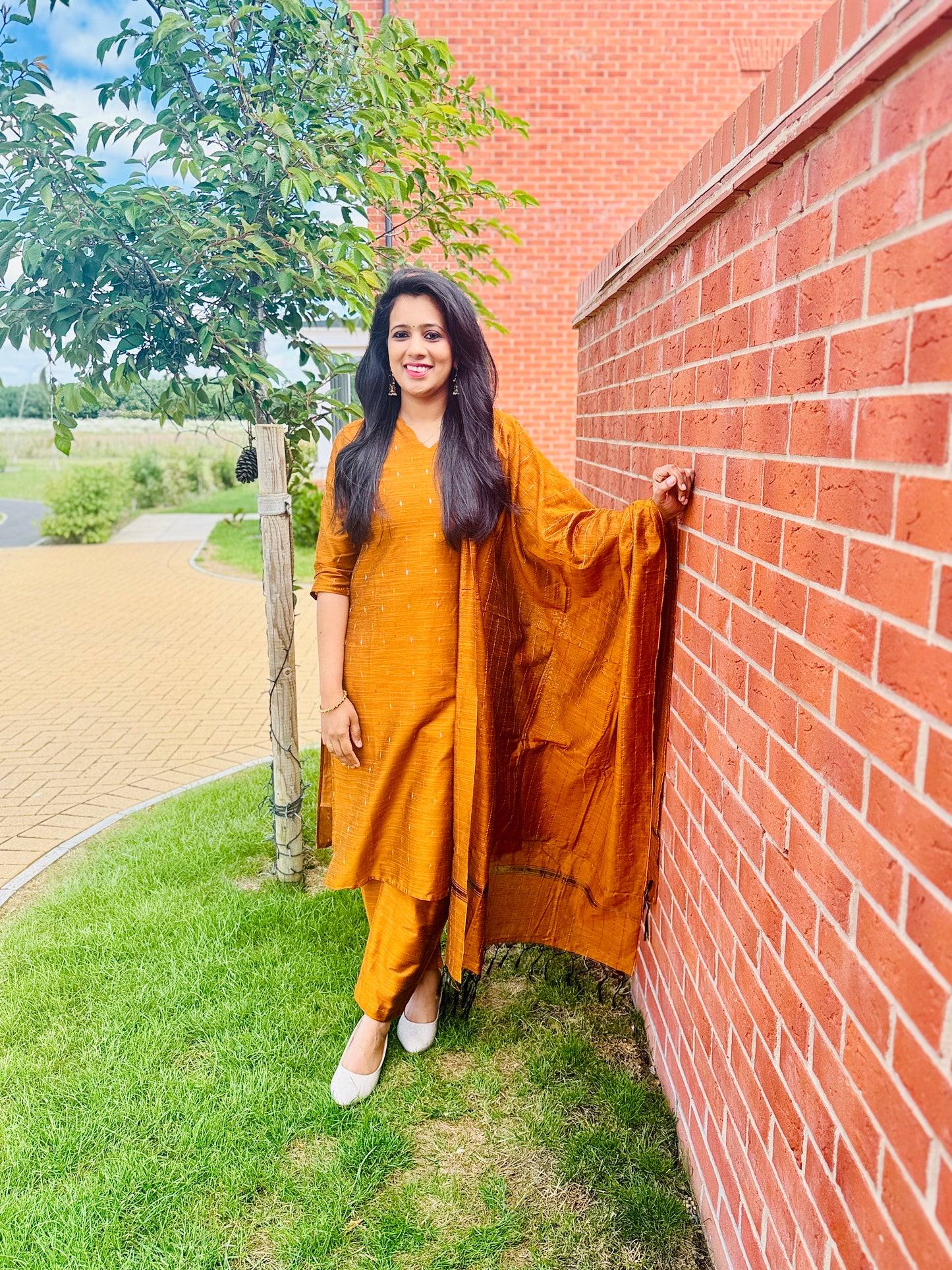 QS450-Traditional Cotton Silk Salwar Set
