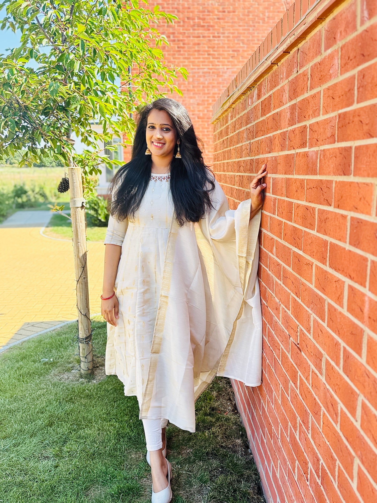 QS705 - Tissue Anarkali Set