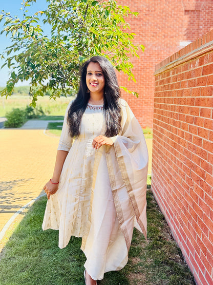 QS705 - Tissue Anarkali Set