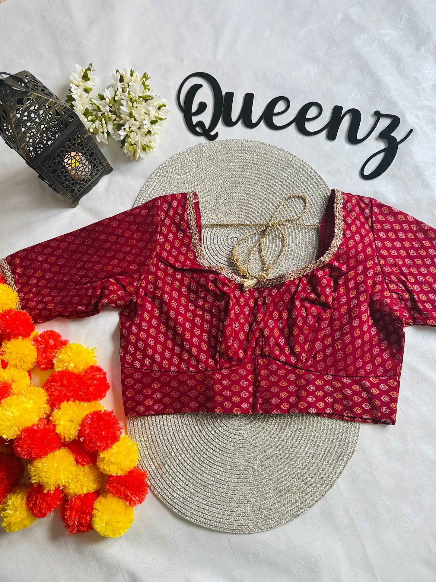QB057- Cotton Jacquard Readymade Blouse