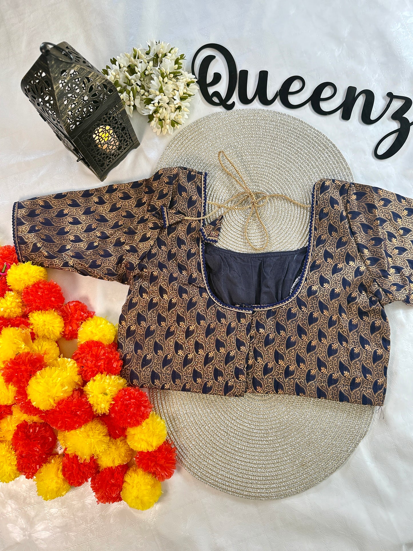 QB058- Cotton Jacquard Readymade Blouse