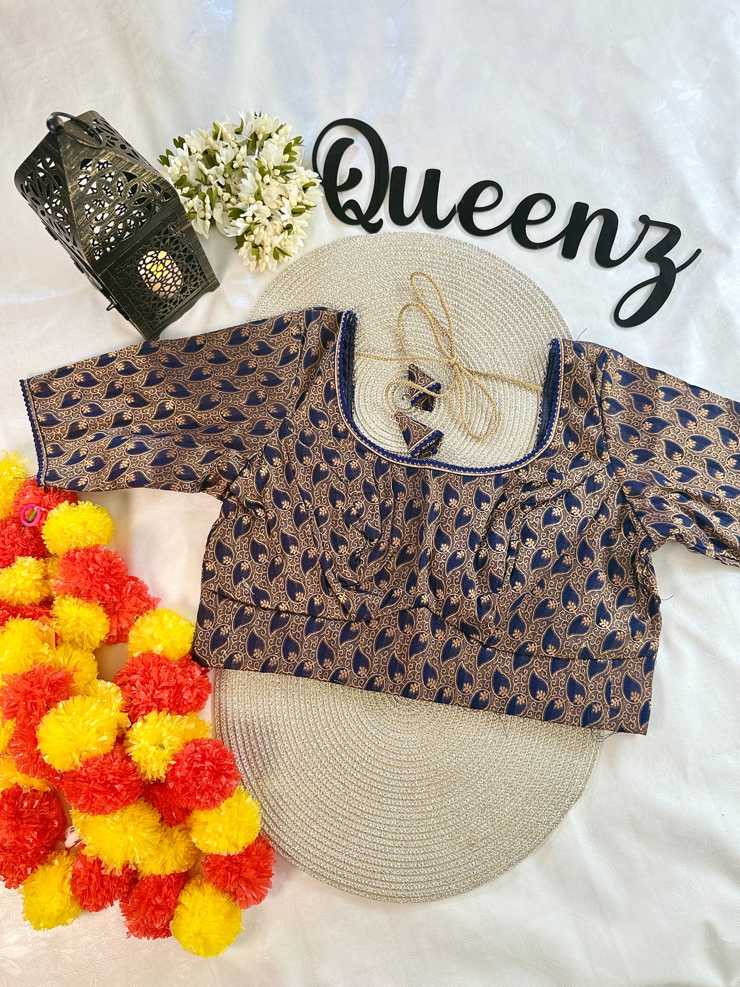 QB058- Cotton Jacquard Readymade Blouse