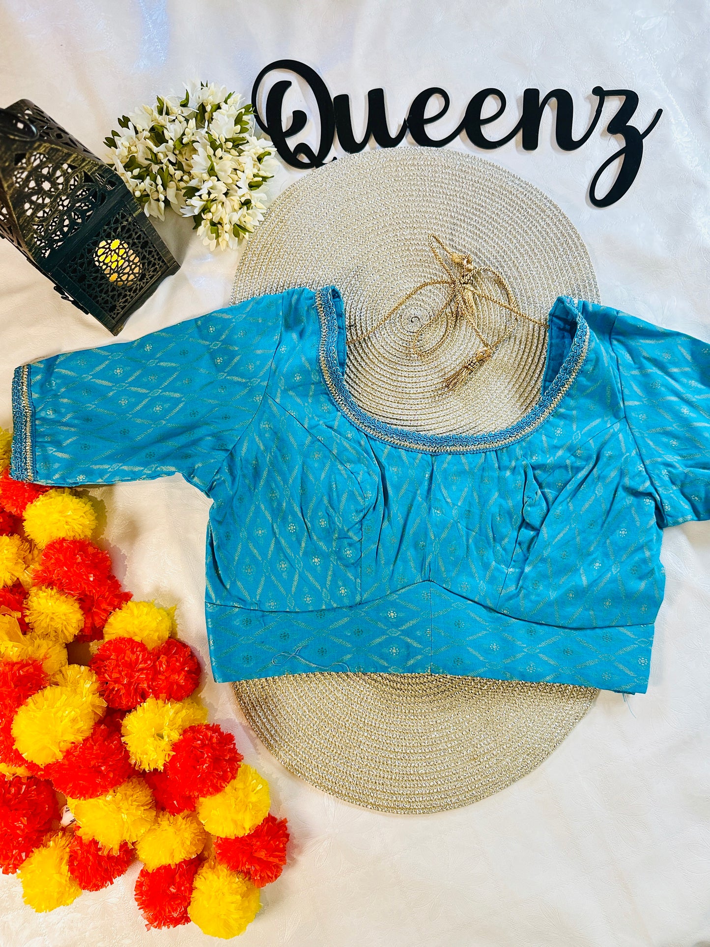 QB062- Cotton Jacquard Readymade Blouse