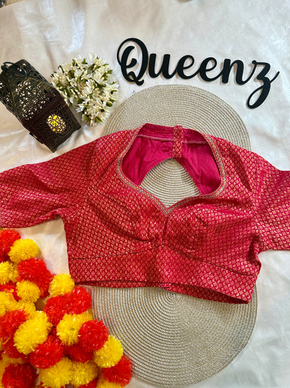 QB055 - Cotton Jacquard Readymade Blouse