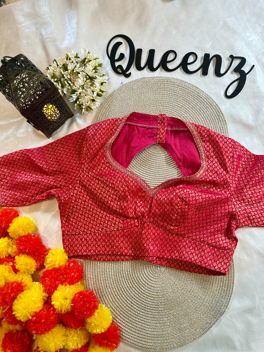 QB055 - Cotton Jacquard Readymade Blouse