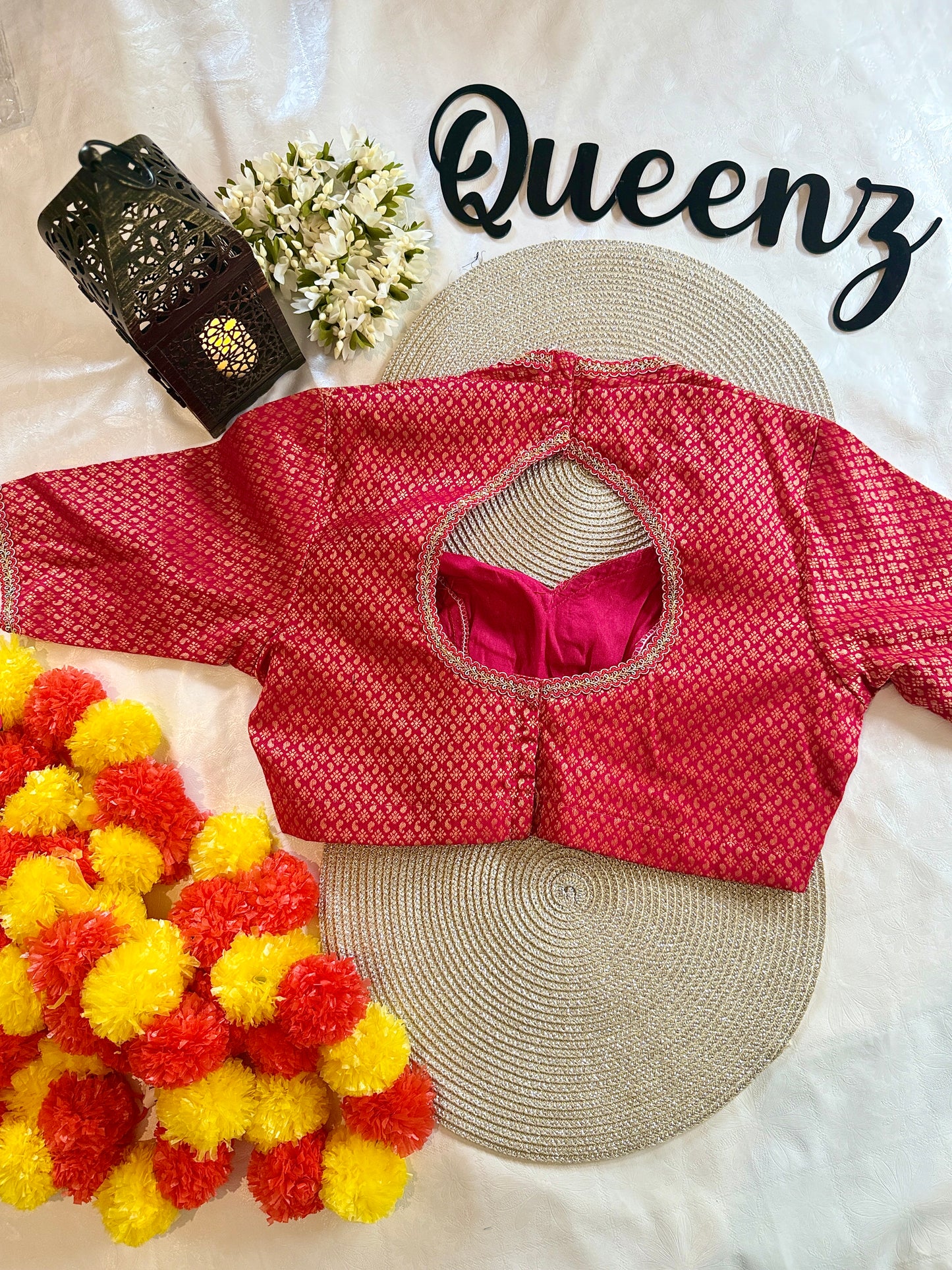 QB055 - Cotton Jacquard Readymade Blouse