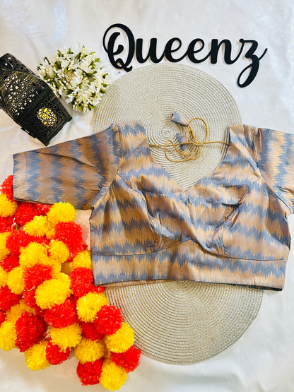 QB064- Cotton Jacquard Readymade Blouse