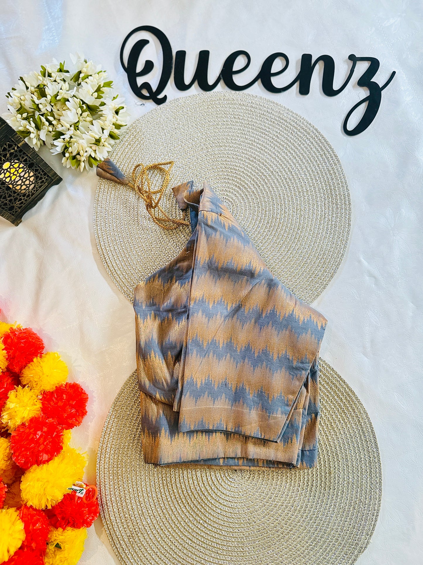 QB064- Cotton Jacquard Readymade Blouse