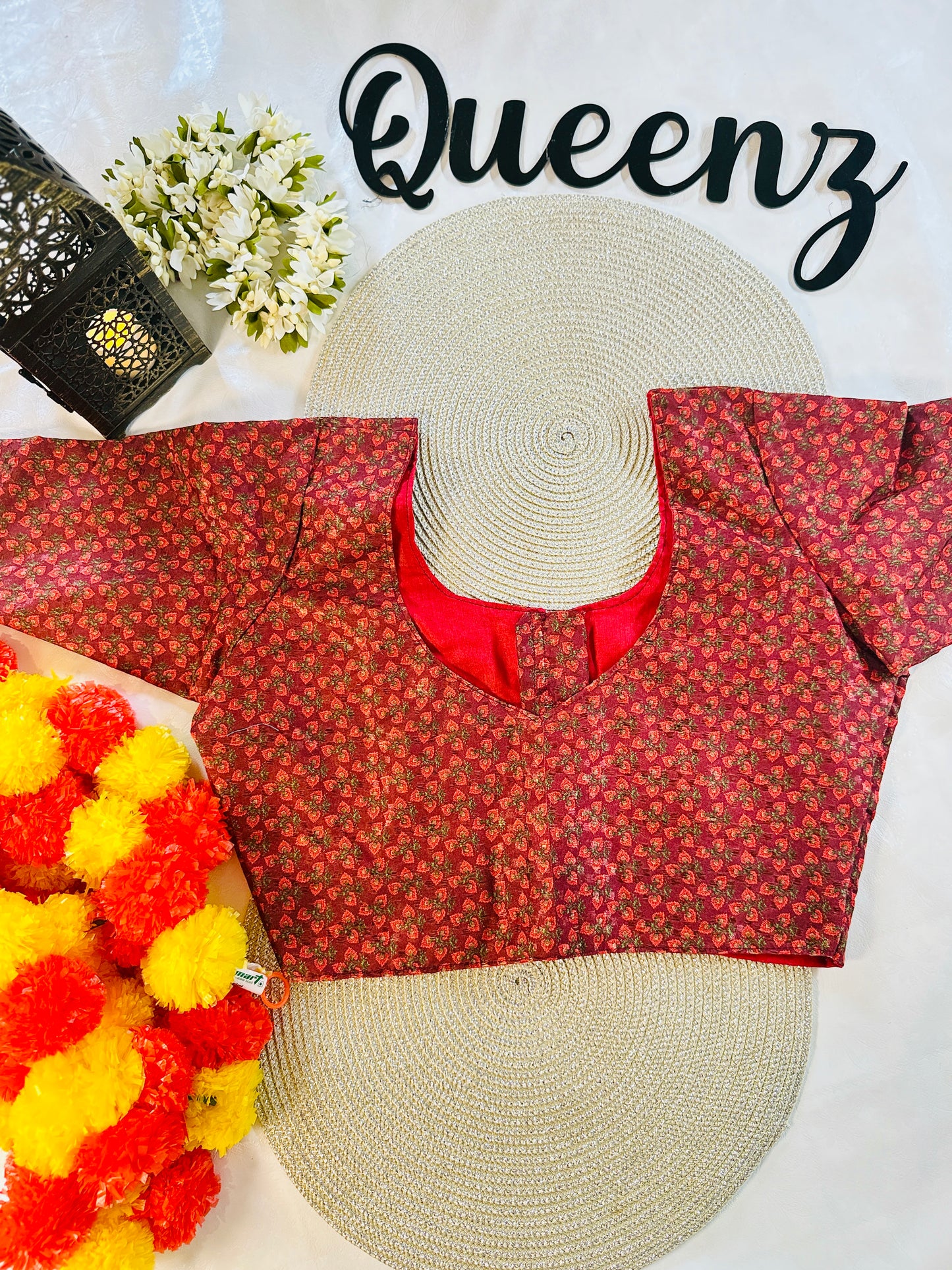 QB065- Cotton Jacquard Readymade Blouse