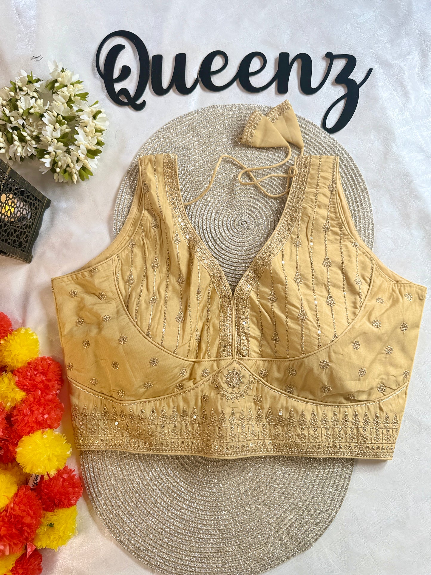 QB080- Dola Silk Embroidery Blouse