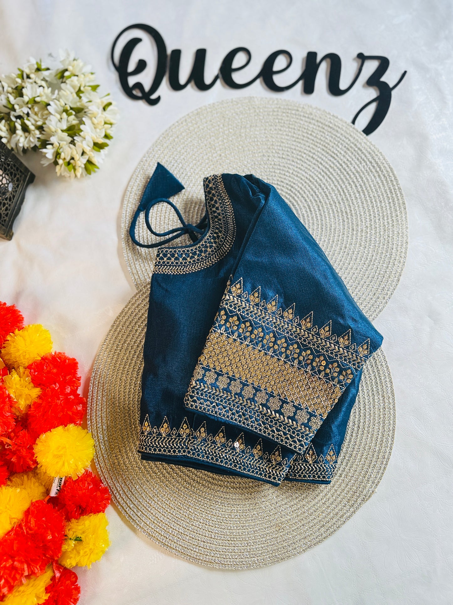 QB081- Vichithra Silk Embroidery Blouse