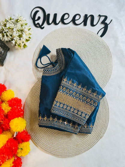 QB081- Vichithra Silk Embroidery Blouse