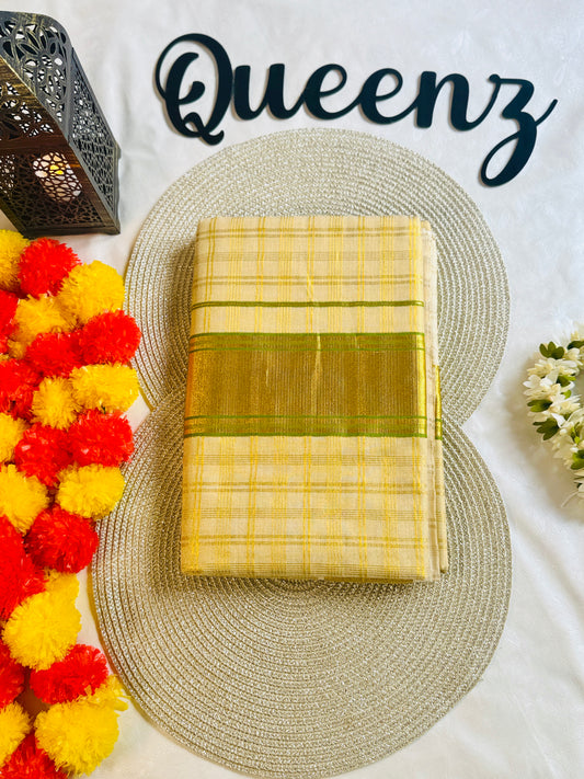 SS202-Tissue Checked Saree