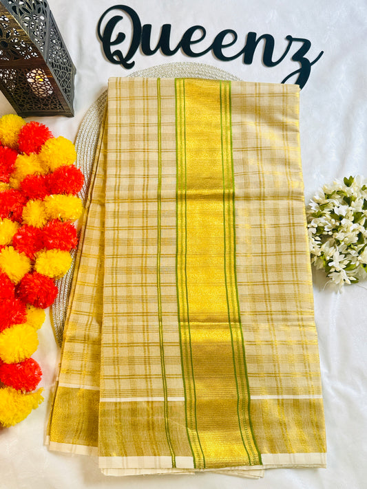 SS202-Tissue Checked Saree