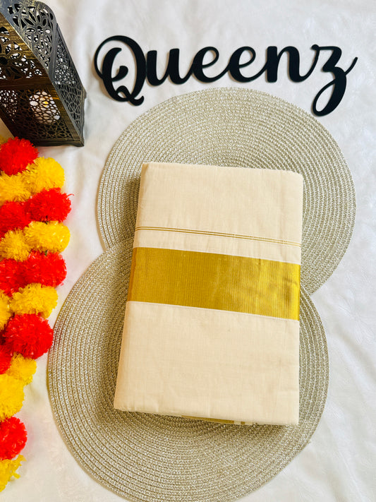 SS212-Plain Kerala Kasavu Saree