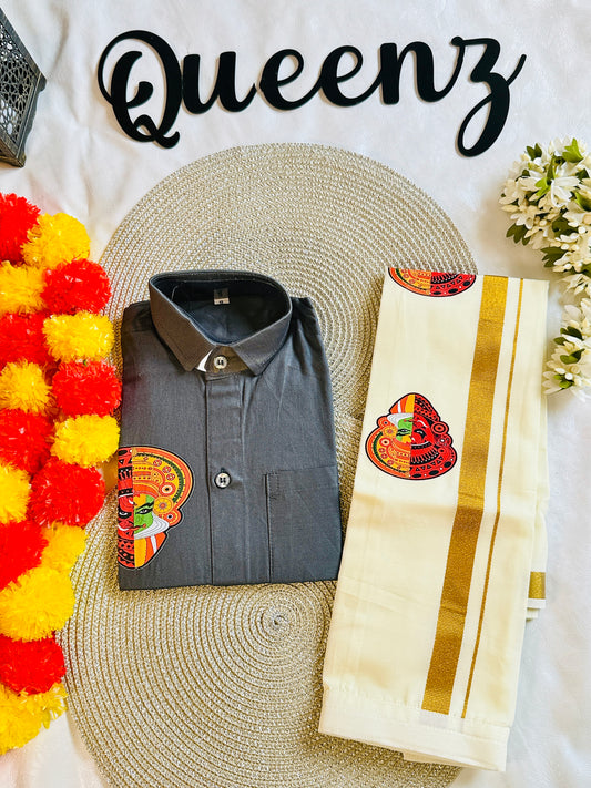 KZ024- Kids Shirt & Dhoti Combo