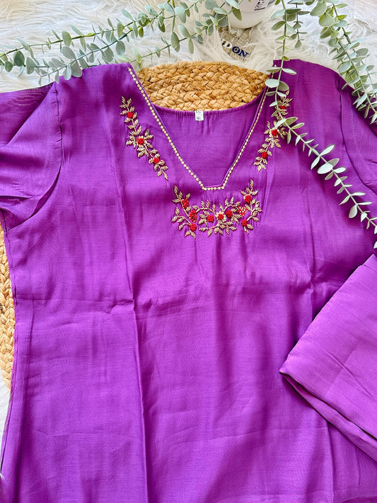 QS753- Lavender  Mulchanderi Coord Set