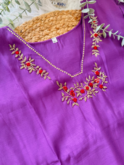 QS753- Lavender  Mulchanderi Coord Set