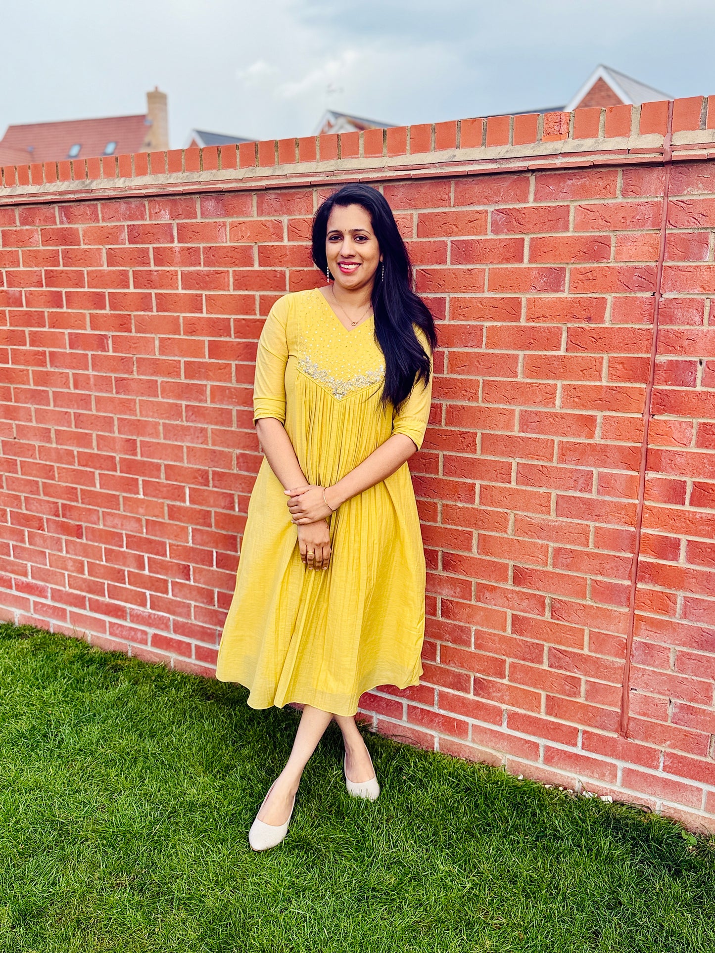QS316-Premium Pastel Yellow Mulchanderi Kurta