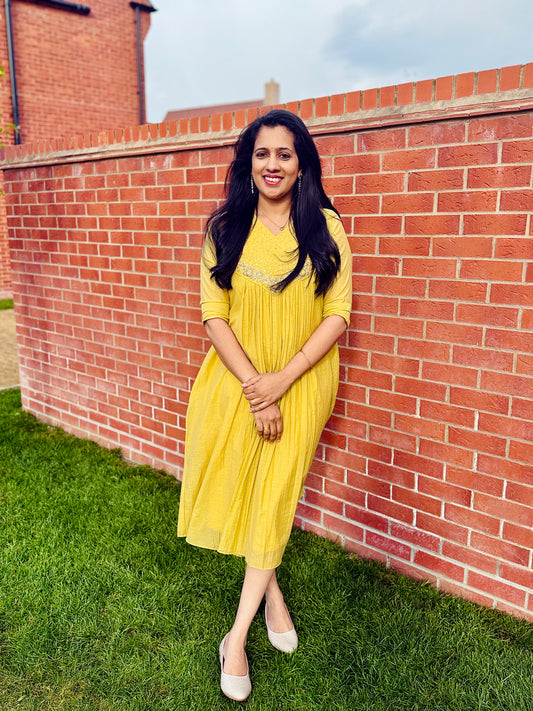 QS316-Premium Pastel Yellow Mulchanderi Kurta