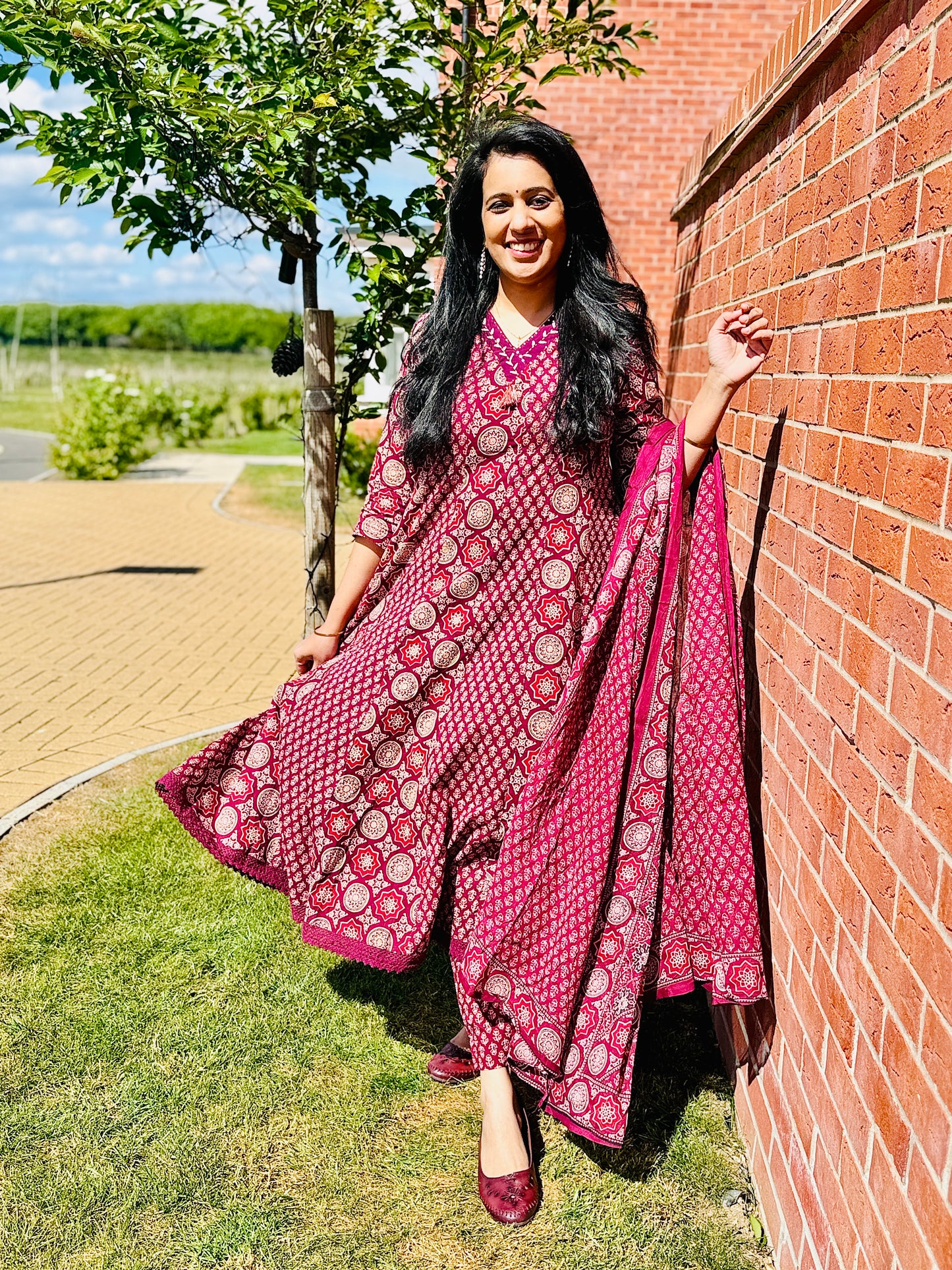 QS087-Partywear Cotton Anarkali