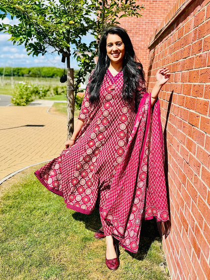 QS087-Partywear Cotton Anarkali
