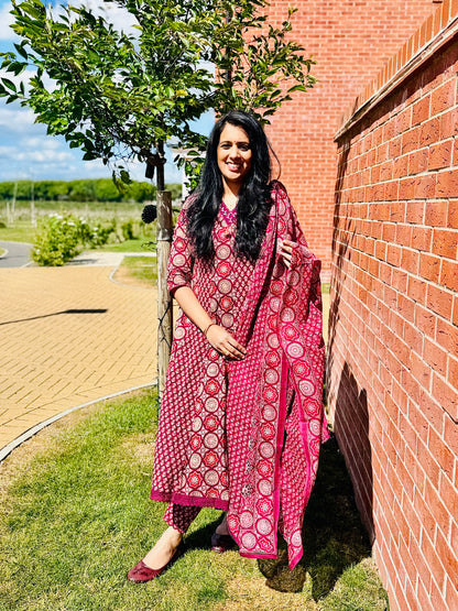 QS087-Partywear Cotton Anarkali